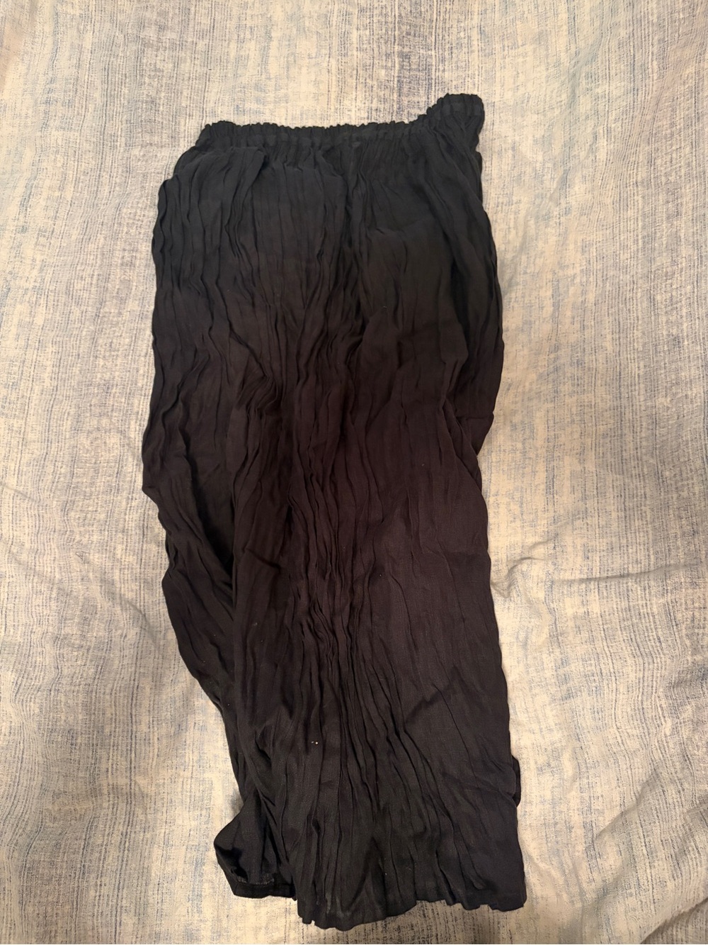 Margaret O'Leary Black Crinkled Maxi Skirt